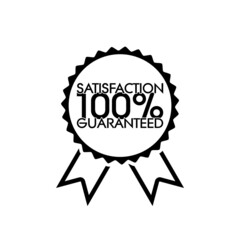 100% Satisfaction Guaranteed Sign isolated on white background