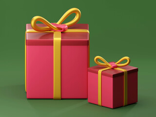 Happy holidays. Set of vertically arranged  boxes with gifts 3d rendering
