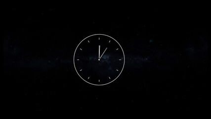 clock on black background