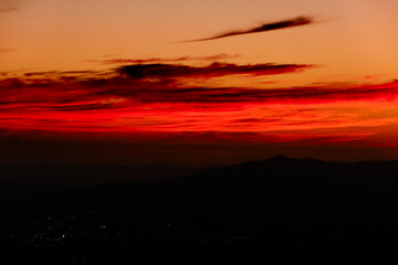 sunset in the mountains