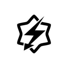 Lightning bolt icon isolated on white background