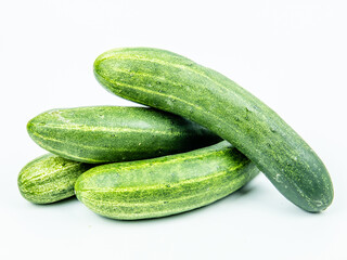 fresh cucumbers isolated on white background