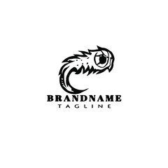 basketball on fire cartoon logo icon design template black cute vector illustration