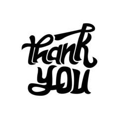 Thank you lettering hand drawn text typography