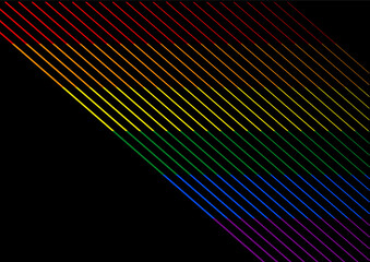 Abstrakcyjna tęczowa kompozycja w paski do projektowania grafiki, tekstu i wiadomości. Kolory flagi LGBT. Koncept równości, wolności, równych praw, gender. - obrazy, fototapety, plakaty