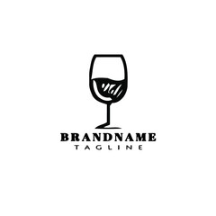 glasses logo cartoon template black icon vector illustration