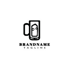 glasses logo cartoon template black icon isolated illustration