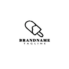 ice cream stick logo cartoon design icon vector illustration