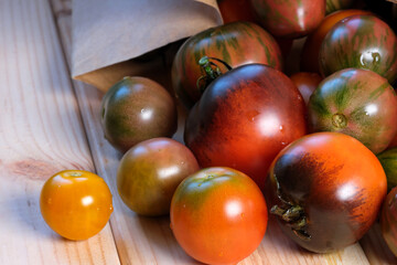 Ripe sweet small tomatoes