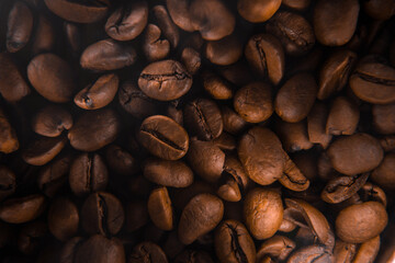 Coffee beans background texture 