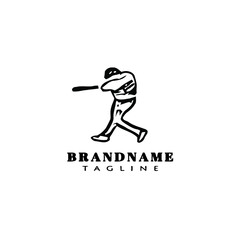Fototapeta na wymiar baseball player logo cartoon icon design template isolated vector illustration