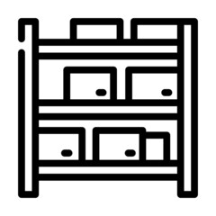 Fototapeta na wymiar warehouse furniture line icon vector. warehouse furniture sign. isolated contour symbol black illustration