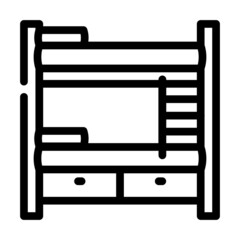 multilevel bed furniture line icon vector. multilevel bed furniture sign. isolated contour symbol black illustration