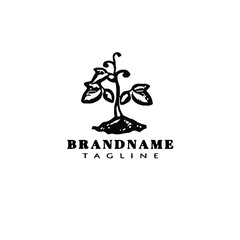 beanstalk logo cartoon icon design cute isolated black vector illustration