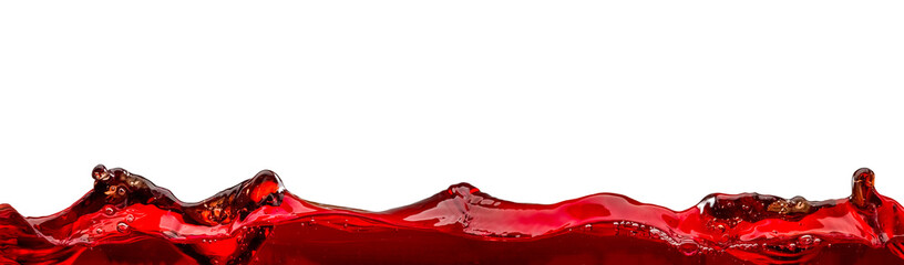 Red wine waves with bubbles