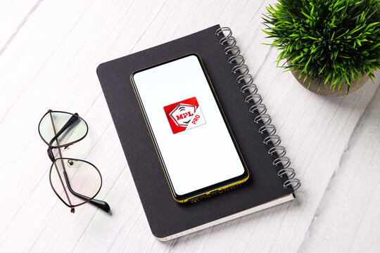 Assam, india - October 29, 2020 : MPL app logo on phone screen stock image.