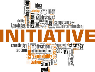 Initiative vector illustration word cloud isolated on a white background.
