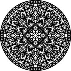 Mandala Art can be used for artwork decoration, coloring or tattoo design.