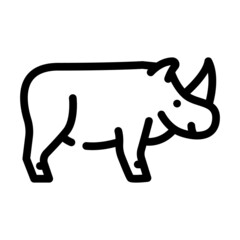 rhinoceros animal line icon vector. rhinoceros animal sign. isolated contour symbol black illustration