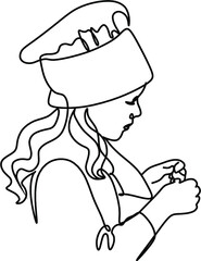 Restaurant. Wine with glasses, food. Chef of an elite restaurant line art