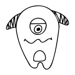 Monster doodle coloring book page