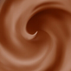 Chocolate Cream, a Mixed Dairy Product, Tasty Dessert for Product Labels Background. Beautiful Circle Pattern with Divorces and Wavy Lines in Brown Tones