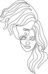 Couple line art. Man and woman one line drawing vector. Abstract minimal elegant logo