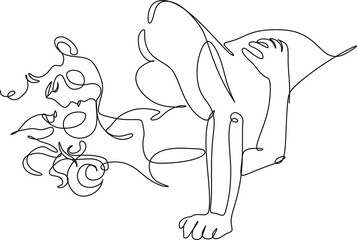 Couple line art. Man and woman one line drawing vector. Abstract minimal elegant logo