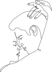 Couple line art. Man and woman one line drawing vector. Abstract minimal elegant logo