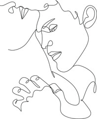 Couple line art. Man and woman one line drawing vector. Abstract minimal elegant logo