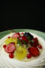 Tasty dessert with fressh berries