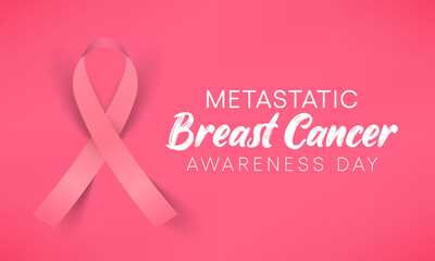 Metastatic Breast Cancer awareness day is observed every year on October 13, also referred to as advanced breast cancer that has spread beyond the part of the body where it started, Vector art