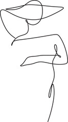 One line drawing of Happy pregnant woman, silhouette picture of mother. Vector illustration simplicity design.
