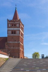 Cathedral of St. George (1313) in Pravdinsk (formerly Friedland), Kaliningrad region, Russia. At first the church was Catholic, then Lutheran, now it is Orthodox. - 452200709