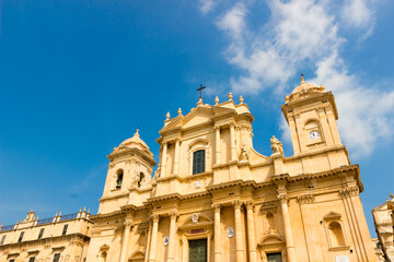 Fototapeta na wymiar Noto Cathedral is a cathedral in Noto in Sicily, Italy.