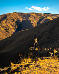 Man hiking in the mountains