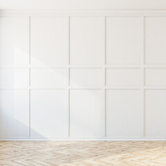 Living room interiror with white empty blank wall
