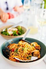 Delicious seafood spaghetti