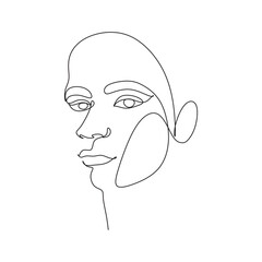 Abstract faces one line couple vector minimalist. 