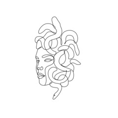 Medusa Head Line Art Vector drawing