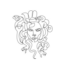 Medusa Head Line Art Vector drawing