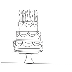 Cake with candles line