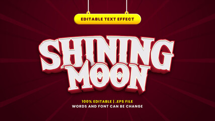 Shining moon editable text effect in modern 3d style