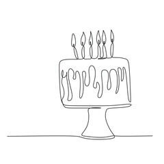 Cake with candles line