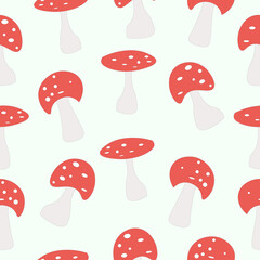 seamless pattern with mushrooms