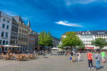 AACHEN, GERMANY, 23 JULY 2020 Square in the historic center