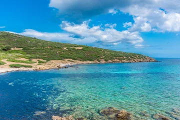 Papier Peint photo Plage de La Pelosa, Sardaigne, Italie Belle eau turquoise d& 39 une baie de l& 39 île d& 39 Asinara, Sardaigne
