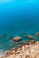 blue sea and blue sky