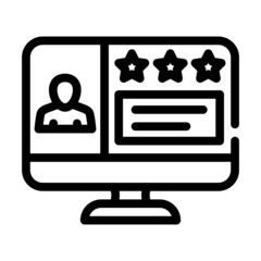 review video call line icon vector. review video call sign. isolated contour symbol black illustration