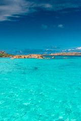 Naklejka na ściany i meble Amazing crystal clear waters of Maddalena Archipelago, Sardinia Italy
